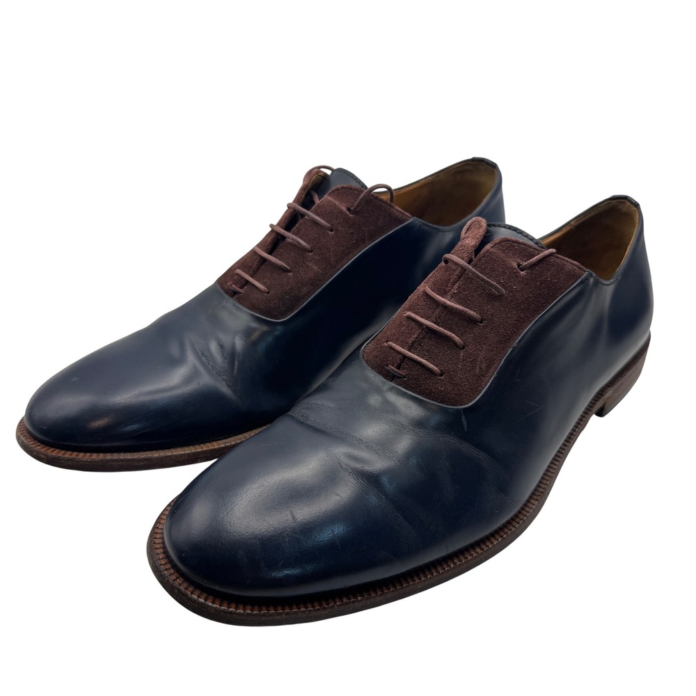 Paul Smith Navy Brown Leather Oxford Dress Shoes Made in Italy Men's Size 8
